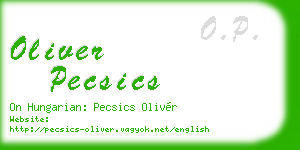 oliver pecsics business card
